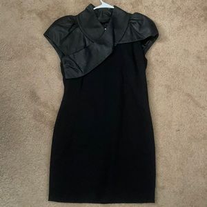Vintage L.A.M.B. Leather meets cotton dress